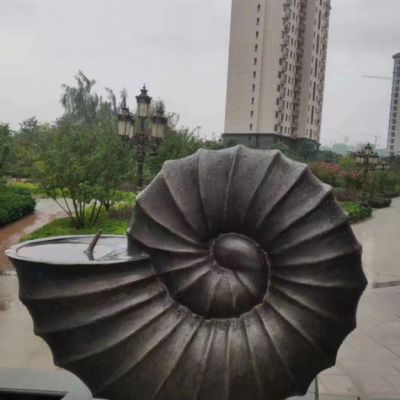 海螺喷泉雕塑，铜雕海螺雕塑景观厂家定制